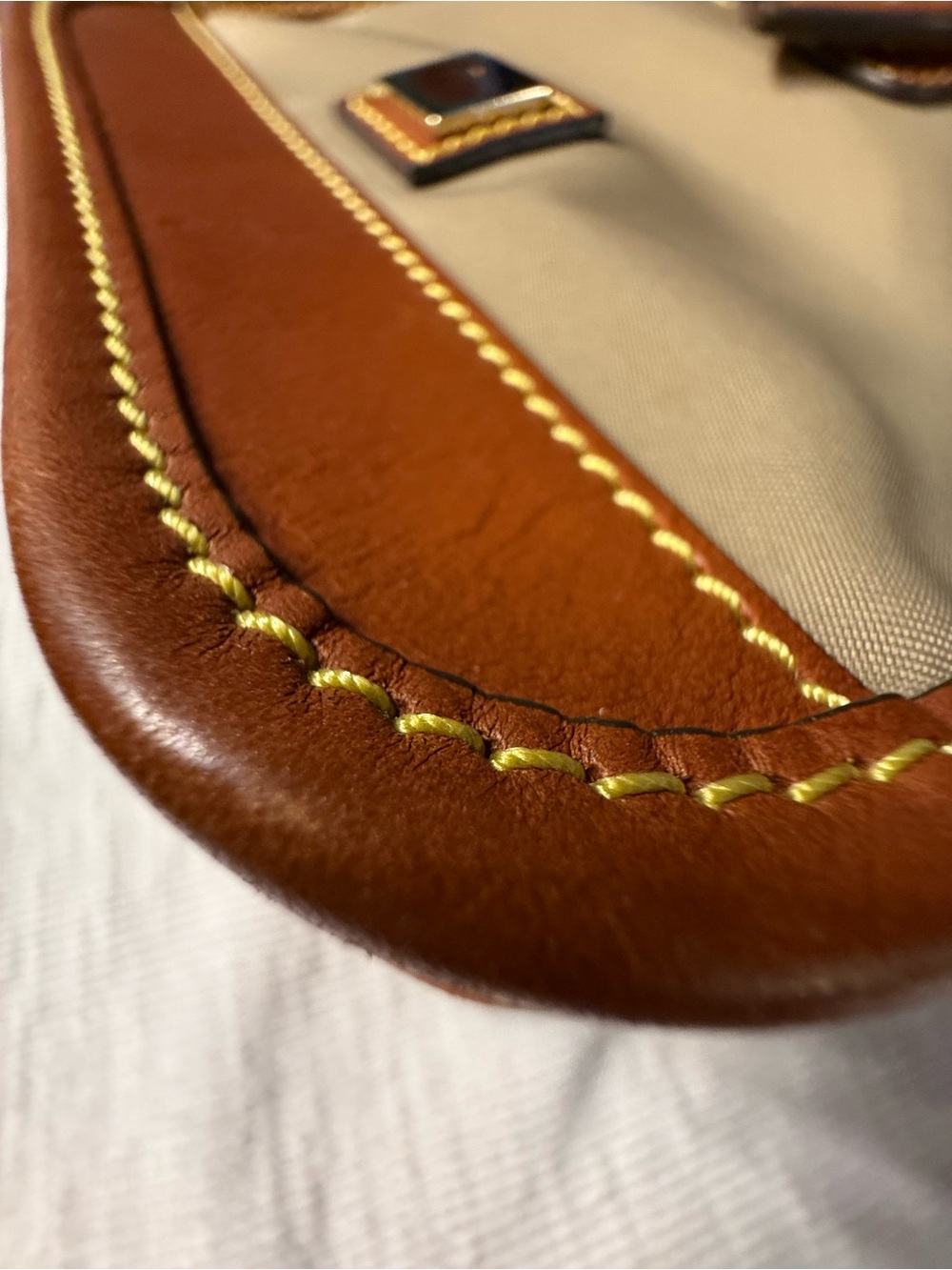 Dooney & Bourke Khaki and Tan Leather-Trim Messenger - Picture 12 of 16